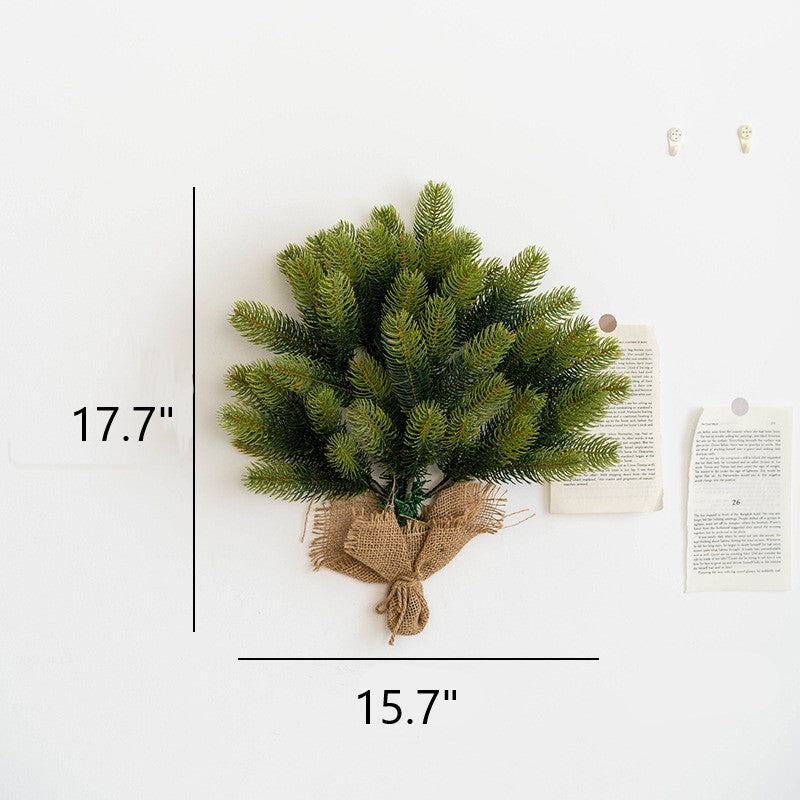 Light Up Artificial Pine Needle Bundle with LED Christmas Ball Ornament, Hanging Decoration for Door Wall Window, Bulk Set