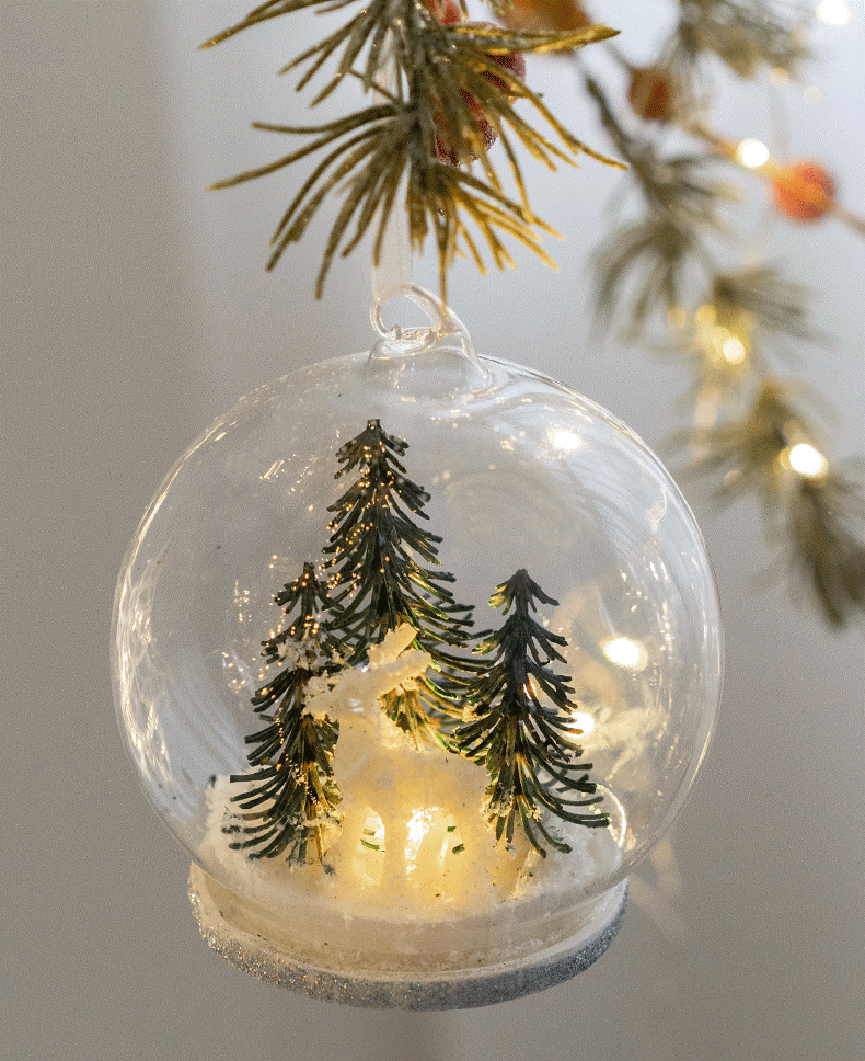 Light Up Christmas Glass Ball Ornaments 6 Pcs Glowing Hanging Pendants for Tree Window Decor