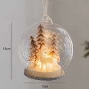 Light Up Christmas Glass Ball Ornaments 6 Pcs Glowing Hanging Pendants for Tree Window Decor