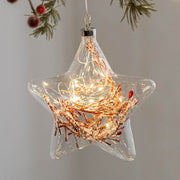 Light Up Christmas Glass Ball Ornaments 6 Pcs Glowing Hanging Pendants for Tree Window Decor