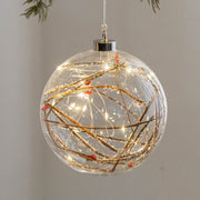 Light Up Christmas Glass Ball Ornaments 6 Pcs Glowing Hanging Pendants for Tree Window Decor