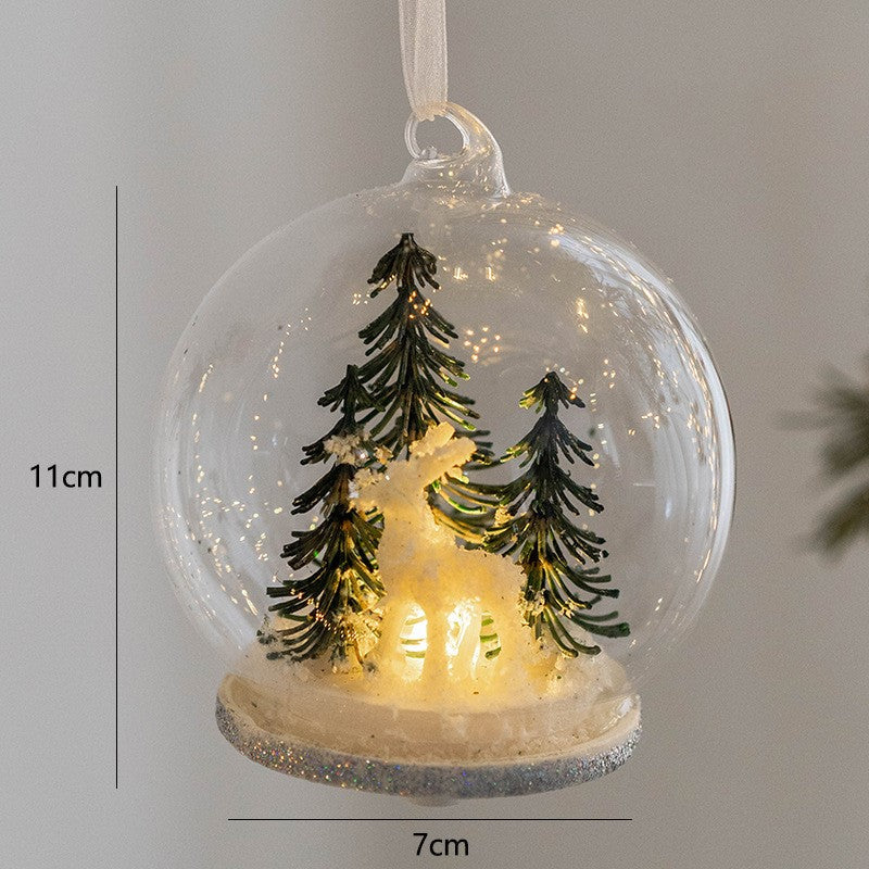 Light Up Christmas Glass Ball Ornaments 6 Pcs Glowing Hanging Pendants for Tree Window Decor