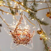 Light Up Christmas Glass Ball Ornaments 6 Pcs Glowing Hanging Pendants for Tree Window Decor