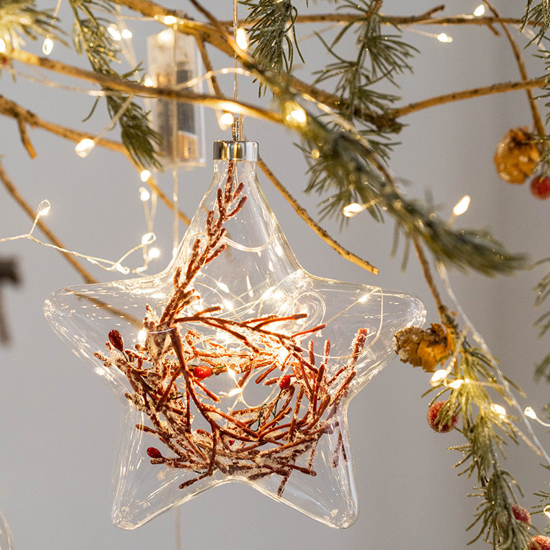 Light Up Christmas Glass Ball Ornaments 6 Pcs Glowing Hanging Pendants for Tree Window Decor