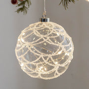 Light Up Christmas Glass Ball Ornaments 6 Pcs Glowing Hanging Pendants for Tree Window Decor