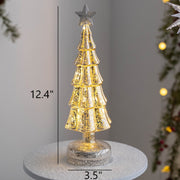 Light Up Glass Christmas Tree Tabletop Decorations Bulk Ornaments Centerpiece Holiday Decor
