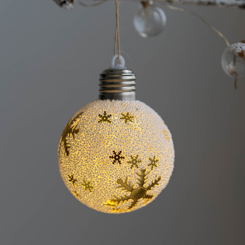 Light Up Snowflake Elf LED Christmas Ball Ornaments, 6 Pcs, Hanging Xmas Tree Decorations