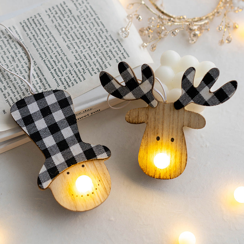 Light Up Snowman Elk Pendant LED Christmas Tree Hanging Ornament Christmas Party Decor Bulk Pack