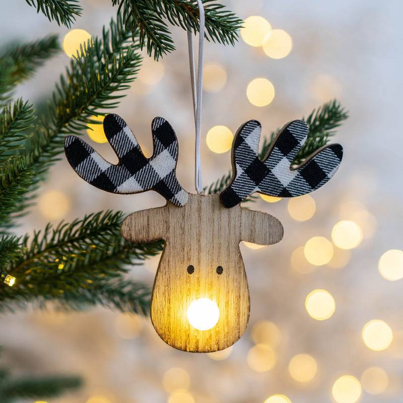 Light Up Snowman Elk Pendant LED Christmas Tree Hanging Ornament Christmas Party Decor Bulk Pack