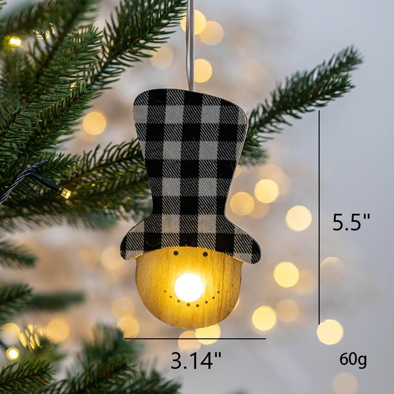 Light Up Snowman Elk Pendant LED Christmas Tree Hanging Ornament Christmas Party Decor Bulk Pack