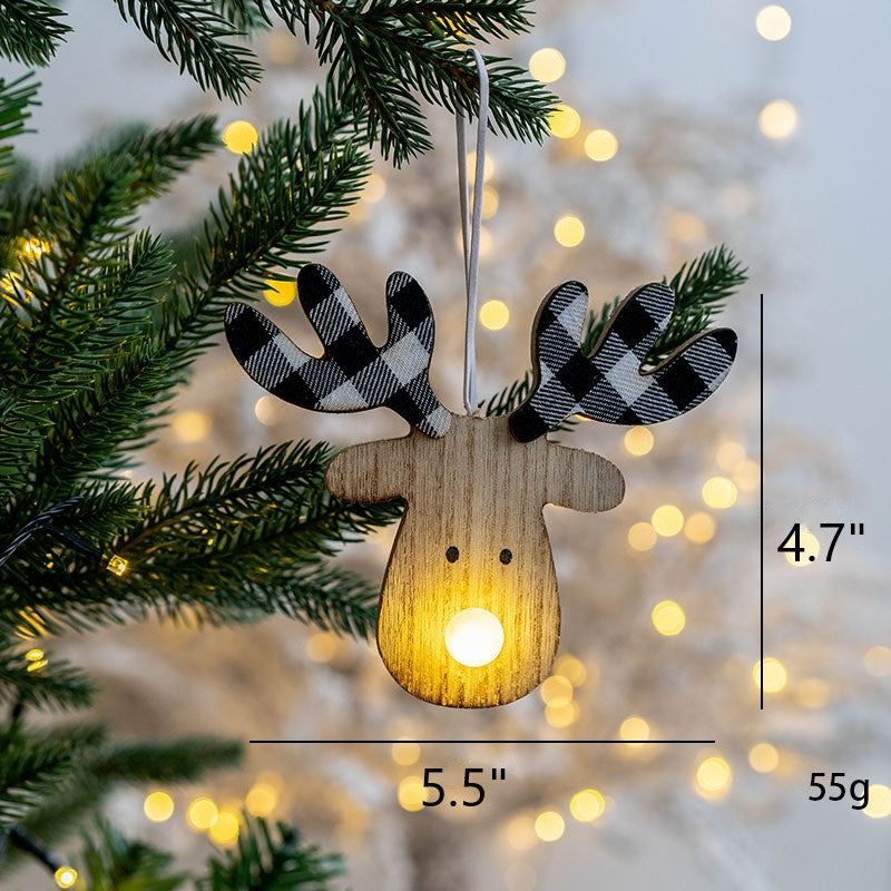 Light Up Snowman Elk Pendant LED Christmas Tree Hanging Ornament Christmas Party Decor Bulk Pack