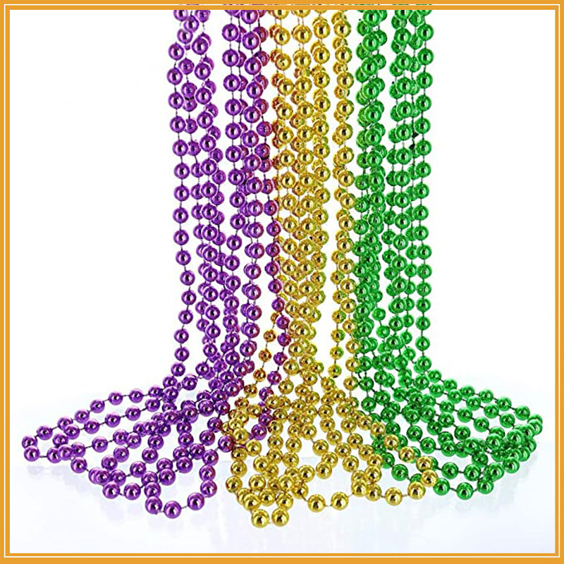33 Inch Mardi Gras Beads String Garland Bulk for Crafts Wholesale