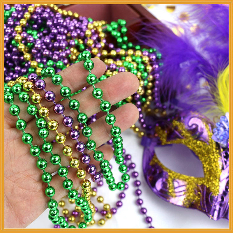 33 Inch Mardi Gras Beads String Garland Bulk for Crafts Wholesale