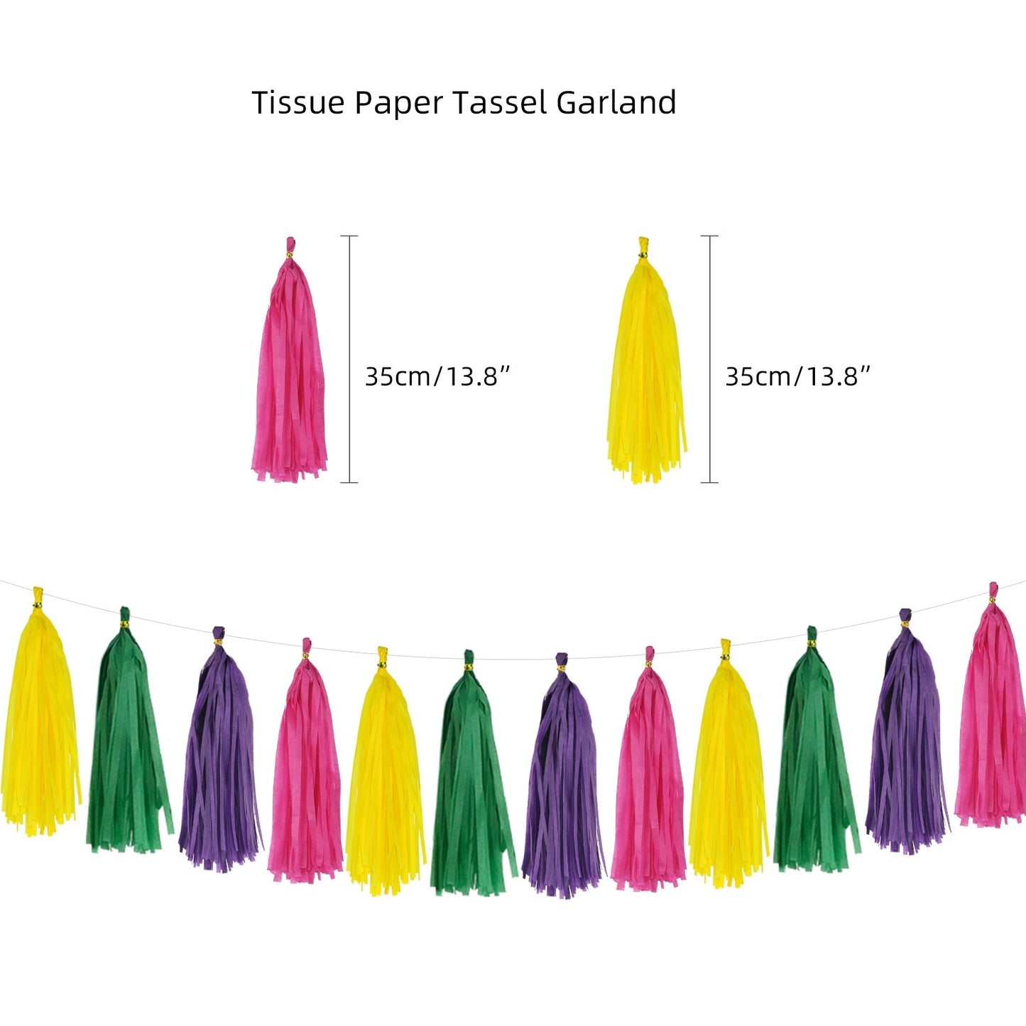 Bulk 2 Set Mardi Gras Party Supplies Props Paper Garland Latex Balloons Paper Fan Tissue Paper Tassel Garland Holiday Decor Wholesale
