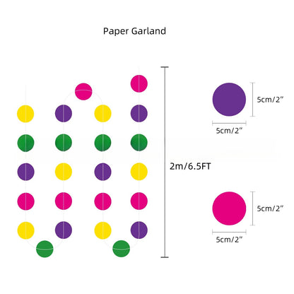 Bulk 2 Set Mardi Gras Party Supplies Props Paper Garland Latex Balloons Paper Fan Tissue Paper Tassel Garland Holiday Decor Wholesale