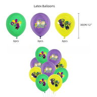 Bulk 2 Set Mardi Gras Party Supplies Props Paper Garland Latex Balloons Paper Fan Tissue Paper Tassel Garland Holiday Decor Wholesale