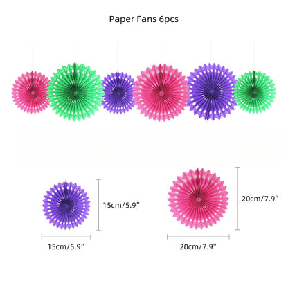 Bulk 2 Set Mardi Gras Party Supplies Props Paper Garland Latex Balloons Paper Fan Tissue Paper Tassel Garland Holiday Decor Wholesale