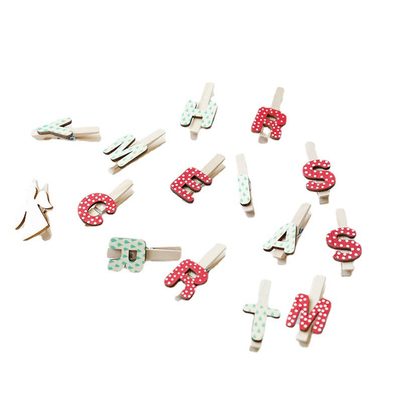 Mini Wooden Christmas Tree Photo Display Clips, 50 Pcs, Holiday Ornament Clothespins