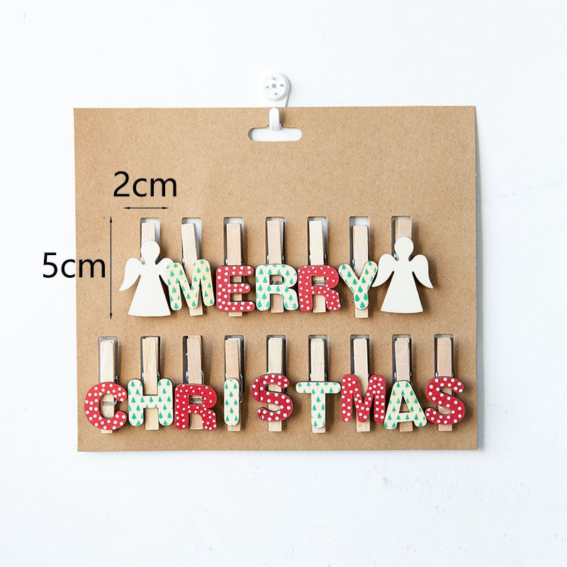 Mini Wooden Christmas Tree Photo Display Clips, 50 Pcs, Holiday Ornament Clothespins