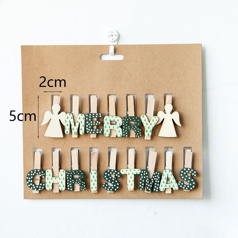 Mini Wooden Christmas Tree Photo Display Clips, 50 Pcs, Holiday Ornament Clothespins
