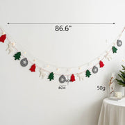 Merry Christmas Wool Felt Banner Garland 1 Set Hanging Ornaments for Fireplace Wall Decor