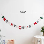 Merry Christmas Wool Felt Banner Garland 1 Set Hanging Ornaments for Fireplace Wall Decor