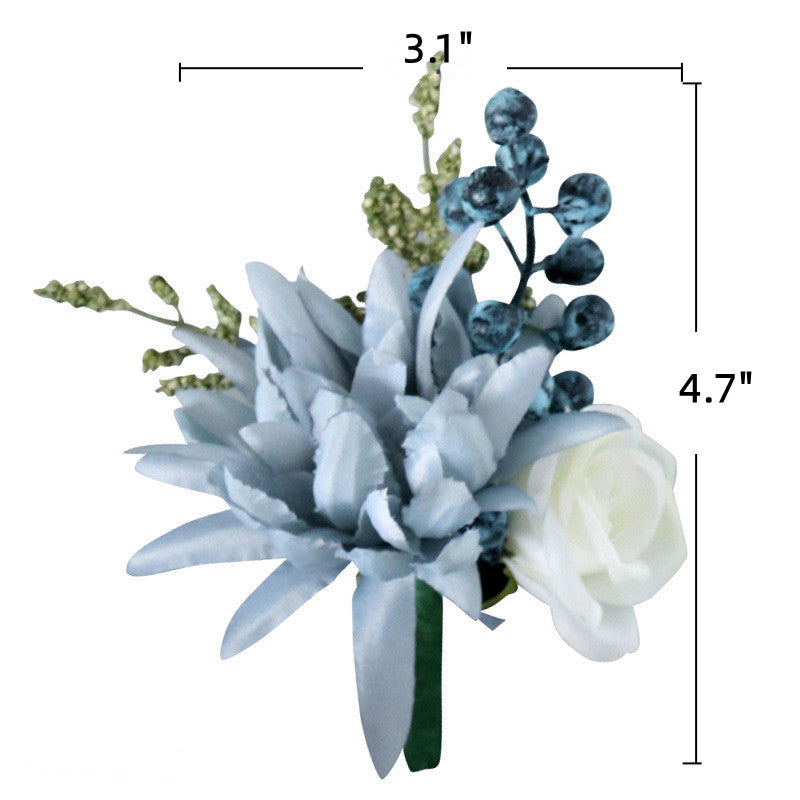 10 Pcs Navy Artificial Boutonnieres Bulk Wholesale Silk Floral