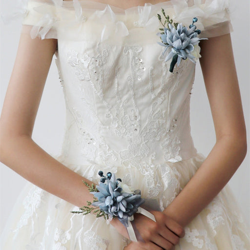 10 Pcs Navy Artificial Boutonnieres Bulk Wholesale Silk Floral