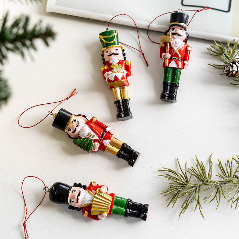 Nutcracker Soldier Doll Pendant Christmas Tree Hanging Ornament Holiday Party Decor Bulk Set