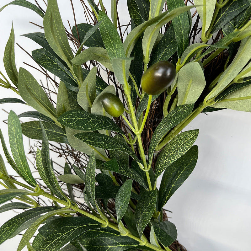Bulk Olive Wreath with Lifelike Artificial Fruits Greenery Home Decor