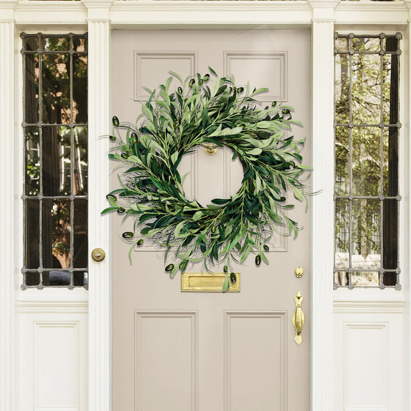 Bulk Olive Wreath with Lifelike Artificial Fruits Greenery Home Decor