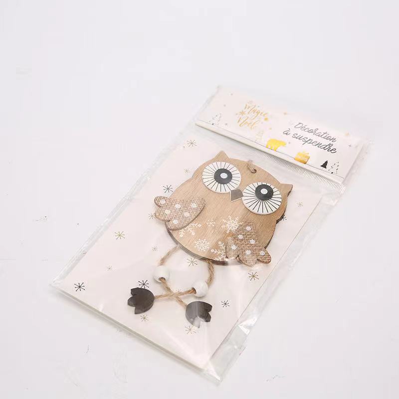 10 Pcs Owl Hanging Ornaments with Rope for Christmas Holiday Decoration