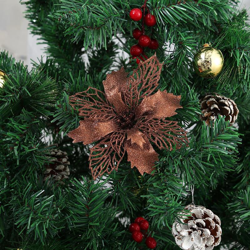 50 Pcs Artificial Poinsettia Flowers Bulk Pack Christmas Decoration