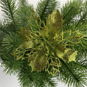 50 Pcs Artificial Poinsettia Flowers Bulk Pack Christmas Decoration