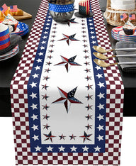 Bulk 2 Pcs Patriotic Independence Day Table Runners for Party Dining Kitchen Home Decor Wholesale