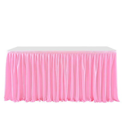 Bulk 2Pcs Polyester Ruffle Tutu Table Skirt for Rectangle Table Birthday Party Wedding Baby Shower Tables Decor Wholesale