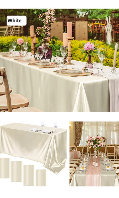 Bulk Satin Tablecloth Table Cover for Rectangular Table Wedding Banquet Events Decor Wholesale