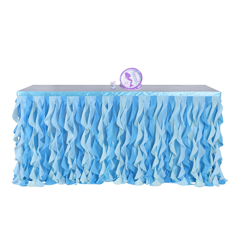 Bulk Rainbow Tulle Table Skirt Curly Willow Tutu Table Skirt for Birthday Party Wedding Baby Shower Tables Decor Wholesale