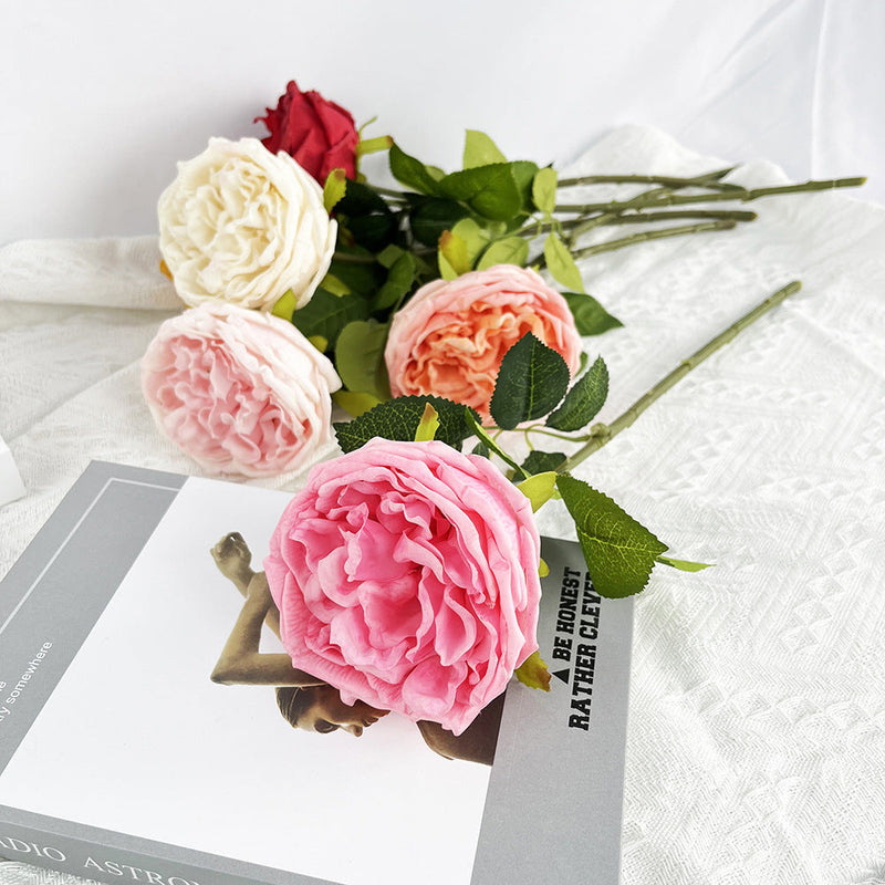 17 Inch Real Touch Silk Rose Stems, 10 Pcs Artificial Flowers Bulk Wholesale