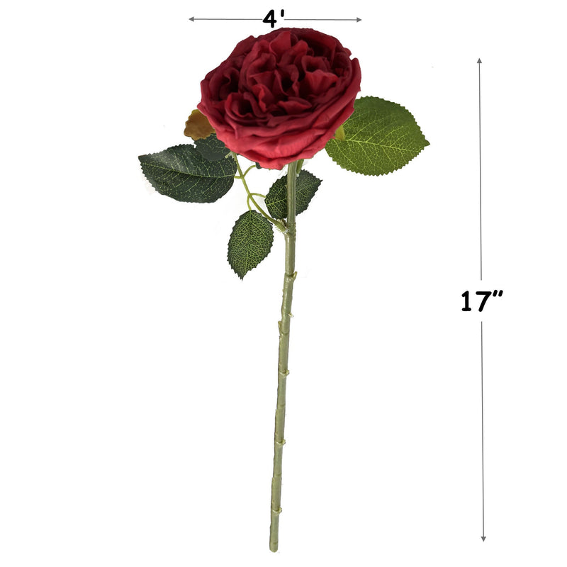 17 Inch Real Touch Silk Rose Stems, 10 Pcs Artificial Flowers Bulk Wholesale