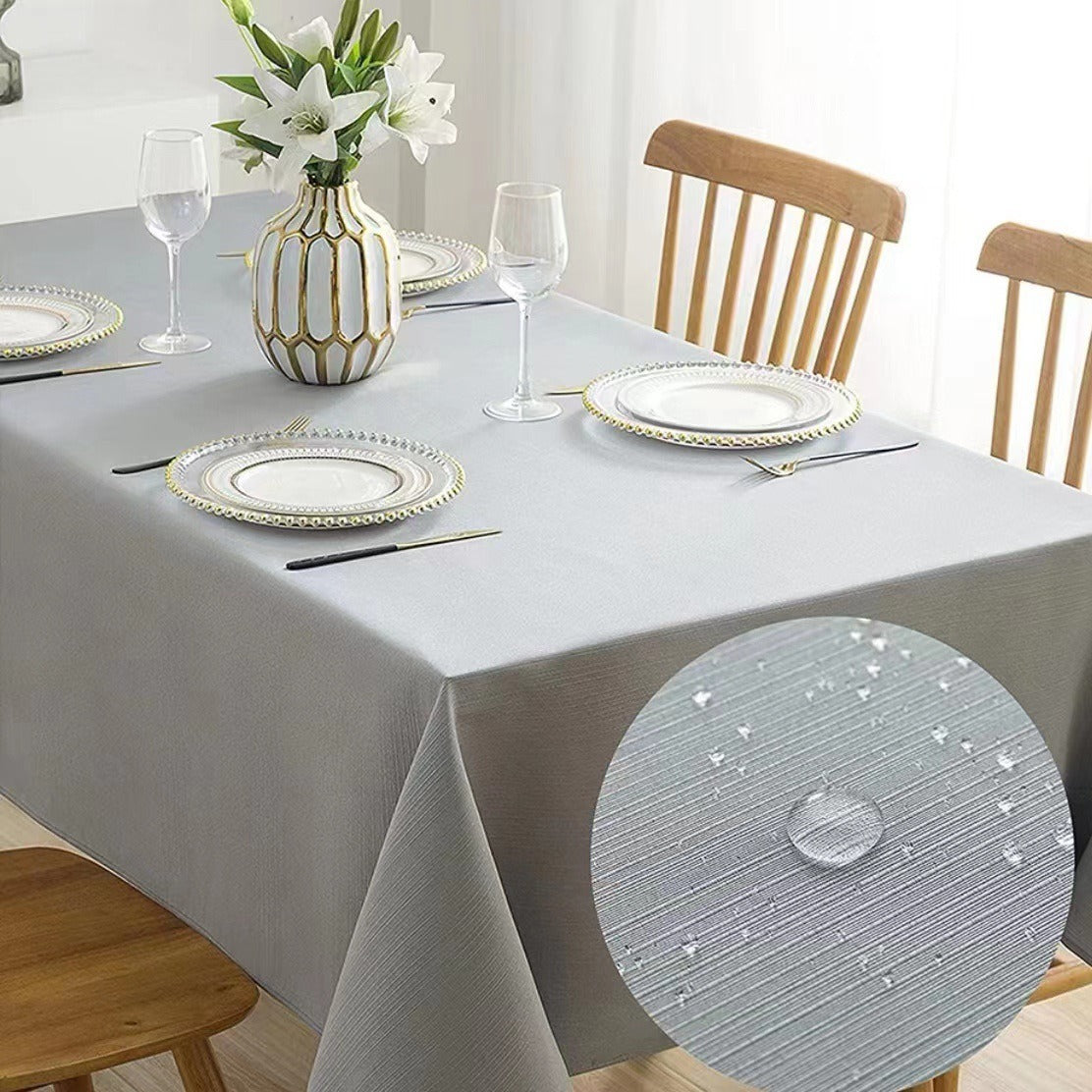 Bulk Rectangle Tablecloth Waterproof Fabric Decorative Table Cover for Dining Kitchen Wholesale