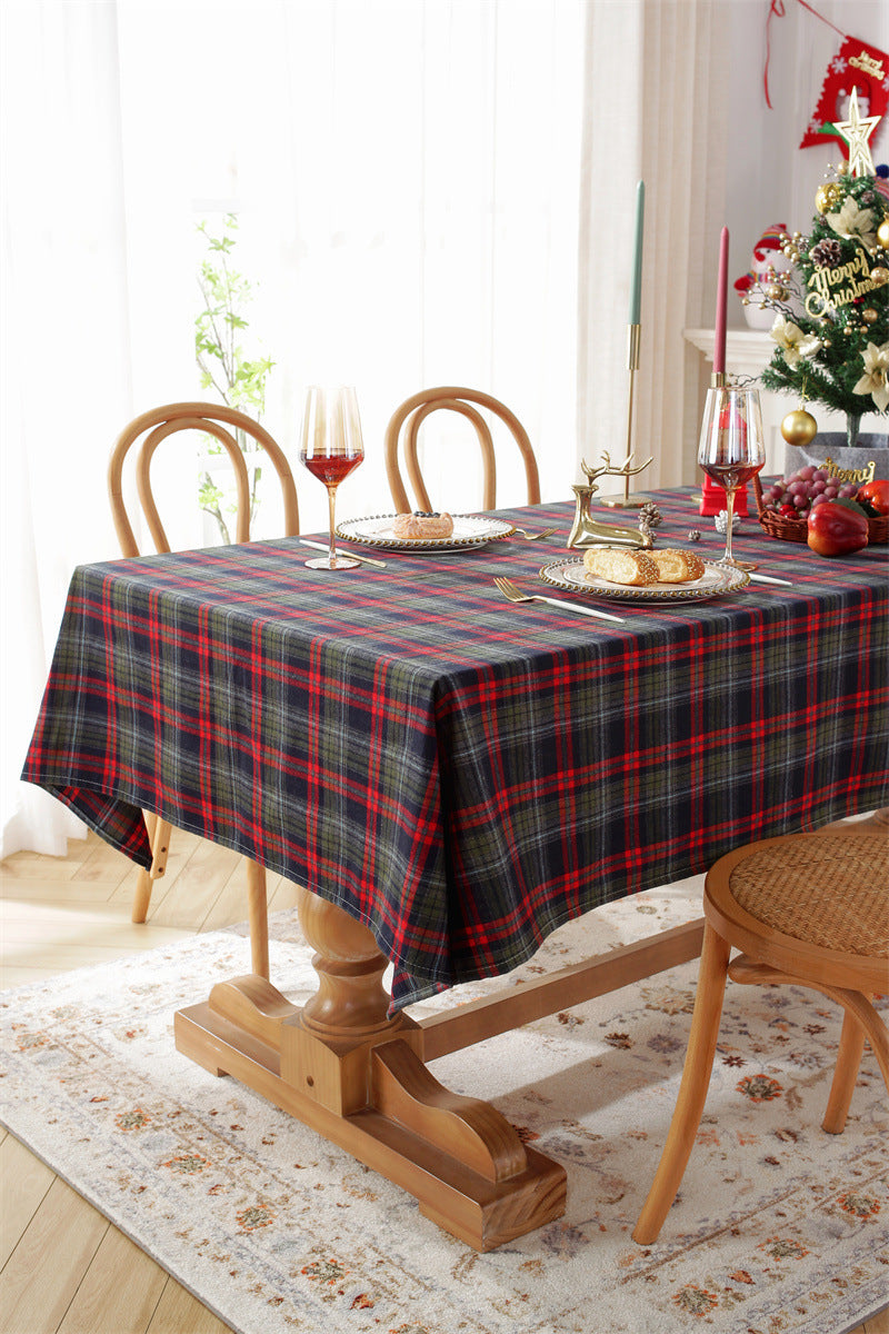 Bulk Red Green Plaid Tablecloths for Christmas Party Decor Wholesale