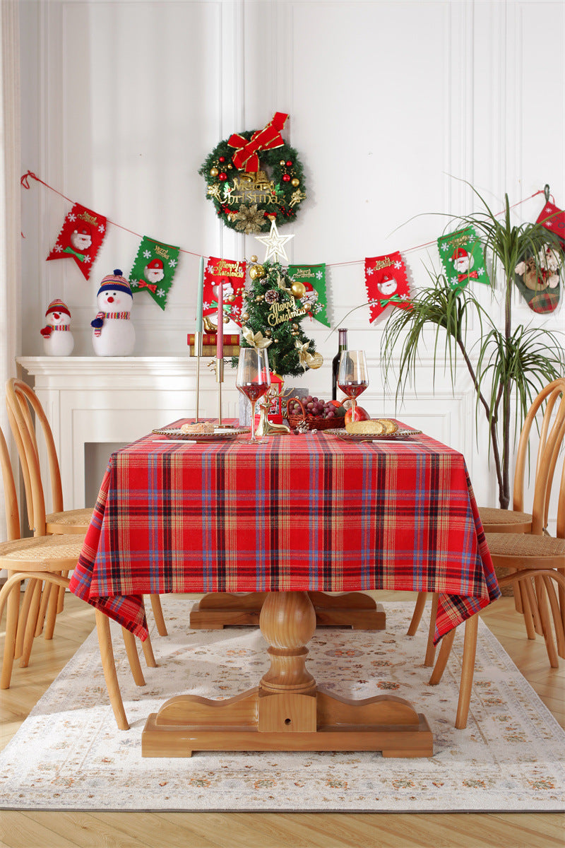 Bulk Red Green Plaid Tablecloths for Christmas Party Decor Wholesale