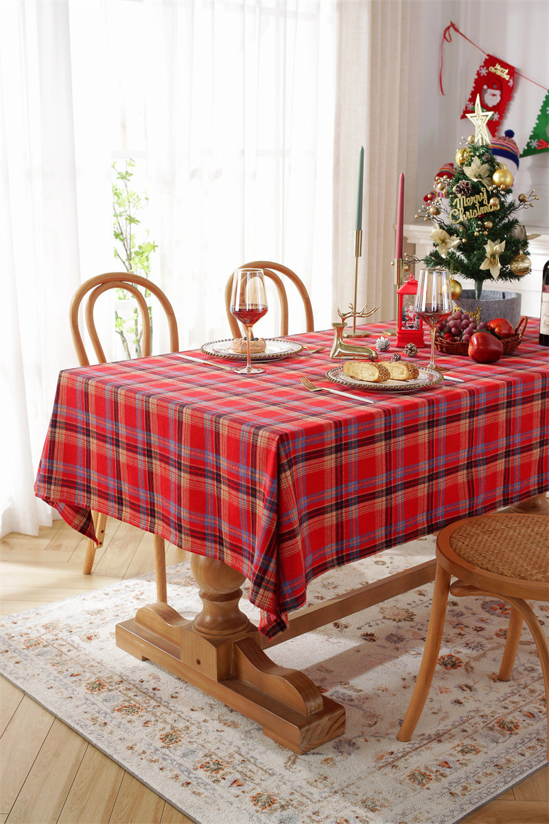 Bulk Red Green Plaid Tablecloths for Christmas Party Decor Wholesale