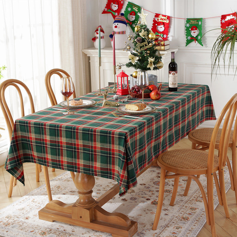 Bulk Red Green Plaid Tablecloths for Christmas Party Decor Wholesale