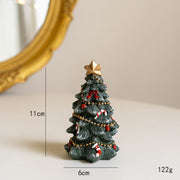 Bulk Resin Christmas Tree Figurines Mini Tabletop Ornaments Christmas Decorations Set
