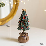 Bulk Resin Christmas Tree Figurines Mini Tabletop Ornaments Christmas Decorations Set