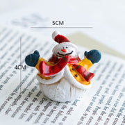 Resin Santa Claus and Snowman Mini Tabletop Christmas Ornaments Bulk Set