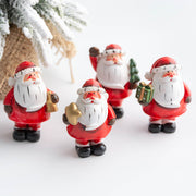 Resin Santa Claus and Snowman Mini Tabletop Christmas Ornaments Bulk Set