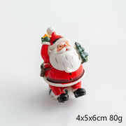 Resin Santa Claus and Snowman Mini Tabletop Christmas Ornaments Bulk Set